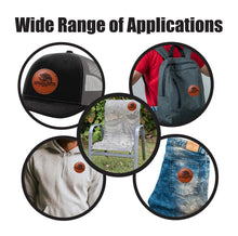 Load image into Gallery viewer, Aguascalientes Faux Leather Patch - Brown Leather Iron-On for Jackets, Vests Aguilar Mexican Flag Eagle Aguilar Mexicana AGS 3"