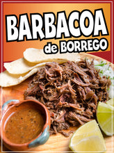 Load image into Gallery viewer, Barbacoa de Borrego Decal Window Sticker Mexican Food Truck Concession Vinyl Restaurant Mexican Food Image Sticker
