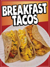 Load image into Gallery viewer, Breakfast Tacos Decal Window Sticker Mexican Food Truck Concession Vinyl Restaurant #3