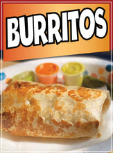 Load image into Gallery viewer, Burritos Decal Window Sticker Mexican Food Truck Concession Vinyl Restaurant Burritos Sign #2