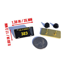 Load image into Gallery viewer, California 323 Pin For Caps And Clothing Enamel Badge California Car Plate Pin California USA License Plate