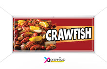 Load image into Gallery viewer, Crawfish Vinyl Banner advertising Sign Full color indoor outdoor Seafood Food