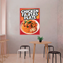 Load image into Gallery viewer, Chicken Fajitas Plate Sticker Window Decal Truck Concession Vinyl Restaurant Wall poster Sticker Food Decal Sign
