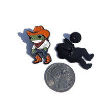 Load image into Gallery viewer, Cowboy Frog Pin For Caps And Clothing Enamel Badge Frog Brooches Western backpack Embellishments