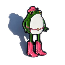Load image into Gallery viewer, Cowgirl Frog Pin For Caps And Clothing Enamel Badge Frog Brooches Western backpack Embellishments