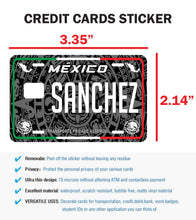 Load image into Gallery viewer, Sanchez Credit Card Skin Cover Vinyl Stickers (4 Pack) -Mexican Decal Mexico Car Plate adhesive Sanchez