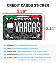 Load image into Gallery viewer, Vargas Credit Card Skin Cover Vinyl Stickers (4 Pack) -Mexican Decal Mexico Car Plate adhesive Vargas
