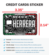 Load image into Gallery viewer, Herrera Credit Card Skin Cover Vinyl Stickers (4 Pack) -Mexican Decal Mexico Car Plate adhesive Herrera