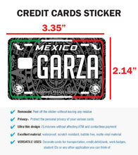 Load image into Gallery viewer, Garza Credit Card Skin Cover Vinyl Stickers (4 Pack) -Mexican Decal Mexico Car Plate adhesive Garza
