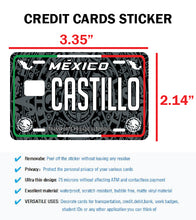 Load image into Gallery viewer, Castillo Credit Card Skin Cover Vinyl Stickers (4 Pack) -Mexican Decal Mexico Car Plate adhesive Castillo