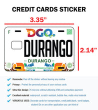 Load image into Gallery viewer, Durango Credit Card Skin Cover Vinyl Stickers (4 Pack) - DGO Mexican Decal #2