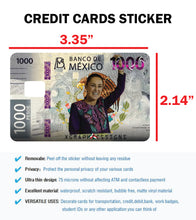 Load image into Gallery viewer, Claudia Sheinbaum Credit Card Skin Cover Vinyl Stickers (4 Pack) - Mexican PRESIDENT 1000 Pesos (Copy)