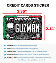 Load image into Gallery viewer, Guzman Credit Card Skin Cover Vinyl Stickers (4 Pack) -Mexican Decal Mexico Car Plate adhesive Guzman