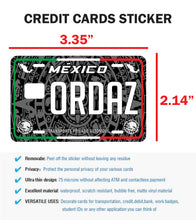 Load image into Gallery viewer, Ordaz Credit Card Skin Cover Vinyl Stickers (4 Pack) -Mexican Decal Mexico Car Plate adhesive Ordaz