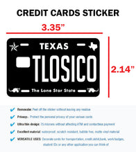 Load image into Gallery viewer, Tlosico Credit Card Skin Cover Vinyl Stickers (4 Pack) -Texas Sticker Tlosico