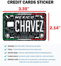 Load image into Gallery viewer, Chavez Credit Card Skin Cover Vinyl Stickers (4 Pack) -Mexican Decal Mexico Car Plate adhesive Chavez