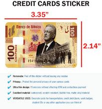 Load image into Gallery viewer, AMLO - Credit Card Skin Cover Vinyl Stickers (4 Pack) - Mexican PRESIDENT 100 Pesos Red