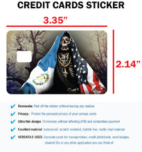Load image into Gallery viewer, Santa Muerte Credit Card Skin Cover Vinyl Stickers (4 Pack) - Holy Death with Guatemala & USA Flag Sticker Guatemalan