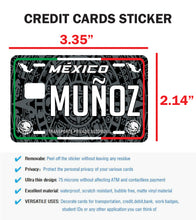 Load image into Gallery viewer, Munoz Credit Card Skin Cover Vinyl Stickers (4 Pack) -Mexican Decal Mexico Car Plate adhesive Muñoz
