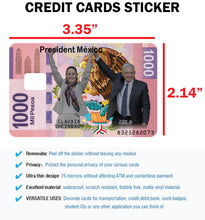 Load image into Gallery viewer, Claudia Sheinbaum Credit Card Skin Cover Vinyl Stickers (4 Pack) - Mexican PRESIDENT 1000 Pesos #2