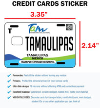 Load image into Gallery viewer, Tamaulipas Credit Card Skin Cover Vinyl Stickers (4 Pack) - TAMPS Mexican Decal