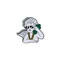 Load image into Gallery viewer, Pin baby angel with wings carrying money For Caps And Clothing Enamel Badge Cupid with money pin