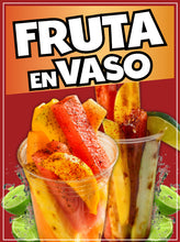 Load image into Gallery viewer, Fruta en Vaso Sticker Window Decal Truck Concession Vinyl Restaurant Wall poster Sticker Food Decal Fruit Signs
