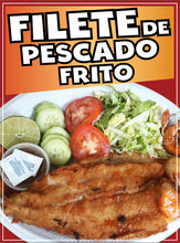 Load image into Gallery viewer, Filete de Pescado Frito Sticker Window Sticker Mexican Truck Concession Vinyl Restaurant Wall Poster Sticker Seafood Fried Fish