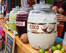 Load image into Gallery viewer, Coco Vinyl Sticker Aguas Frescas Vitrolero sticker coconut Sticker Water Jar decal 3x10in