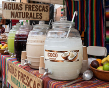 Load image into Gallery viewer, Coco Vinyl Sticker Aguas Frescas Vitrolero sticker coconut Sticker Water Jar decal 3x10in