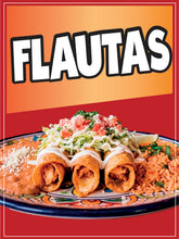 Load image into Gallery viewer, Flautas Decal Window Sticker Mexican Food Truck Sign Concession Vinyl Restaurant Comida Mexicana #2