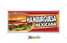 Load image into Gallery viewer, Hamburguesa Mexicana Vinyl Banner advertising Sign Full color indoor outdoor