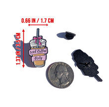 Load image into Gallery viewer, Iced Coffee Girly Pointing Pin For Caps And Clothing Enamel Badge Coffee Cup