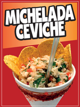 Load image into Gallery viewer, Michelada Ceviche Decal Window Sticker Mexican Food Truck Concession Vinyl Restaurant Mexican drink Image Sticker Seafood Michelada