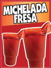 Load image into Gallery viewer, Michelada Fresa Decal Window Sticker Mexican Food Truck Concession Vinyl Restaurant Mexican drink Image Sticker Strawberry Michelada
