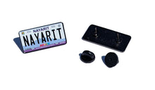 Load image into Gallery viewer, Nayarit Car Plate Pin For Caps And Clothing Enamel Badge Pin NAY Original Mexico plate Pin Mexican Pin