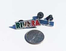 Load image into Gallery viewer, Pin Rivera Pin For Caps And Clothing Enamel Badge Pin Rivera Mexican Letters Pin Mexican Flag Pin Latino Pin Mexico Pin