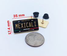 Load image into Gallery viewer, Mexicali Car Plate Pin For Caps And Clothing Enamel Badge Pin Baja California Black Plate Mexico plate Pin Mexican Pin Mexicali Pin
