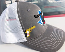 Load image into Gallery viewer, Gun Virgin MaryPin For Caps And Clothing Enamel Badge Pin Firearm with Virgen Maria Pin Gun Pin Guadalupe Pin Arma Pin