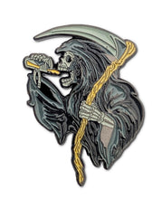 Load image into Gallery viewer, Santa Muerte Pin for Caps Clothing Enamel Badge Death Drinking Pin Holy Death Pin