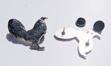 Load image into Gallery viewer, Chrome Rooster Pin For Caps And Clothing Enamel Badge Gallo Gallero Mexican Latino Mexico Rooster Farm #4