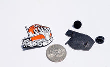 Load image into Gallery viewer, Pin Orange 18 Wheeler for Caps Clothing Enamel Badge Pin Red trailer Box Truck