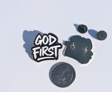 Load image into Gallery viewer, God Firsts Pin for Caps Clothing Enamel Badge Pin For Caps And Clothing Enamel Badge Religious Christian Catholic faith Jesus Christ