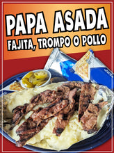 Load image into Gallery viewer, Papa Asada Sticker Window Decal Truck Concession Vinyl Restaurant Wall poster Fajita Sticker Food Decal Mini Baked Potato