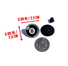 Load image into Gallery viewer, Black 8 eight Pool Pin For Caps And Clothing Enamel Badge Brooches backpack Embellishments #8 pool dice pin