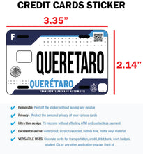 Load image into Gallery viewer, Queretaro Credit Card Skin Cover Vinyl Stickers (4 Pack) - QRO Mexican Decal