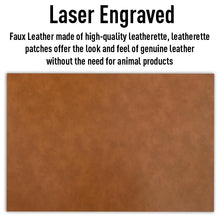 Load image into Gallery viewer, Hernandez Faux Leather Patch – 3x2" Brown Leather Iron-On for Jackets, Vests Aguilar Mexican Flag Eagle Aguilar Mexicana