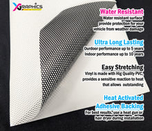 Load image into Gallery viewer, Breakfast Tacos PERFORATED Window Graphic Decal Sticker Perforated Vinyl Desayuno