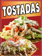 Load image into Gallery viewer, Tostadas Sticker Window Decal Truck Concession Vinyl Restaurant Wall poster Sticker Food Decal Sign