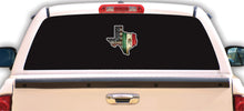 Load image into Gallery viewer, Texas Map w/ USA & Mexican Flags Decal Car Window Vinyl Sticker